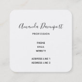 Weihnachtsgeschenkartikel auf einem rustikalen Hol Quadratische Visitenkarte (Rückseite)