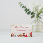 Weihnachtsgeschenkartikel auf einem rustikalen Hol Visitenkarte (Stehend Vorderseite)
