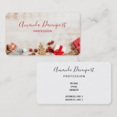 Weihnachtsgeschenkartikel auf einem rustikalen Hol Visitenkarte (Vorne/Hinten)