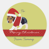 Weihnachtsgeschenkaufkleber (Hund) - Anpassbar