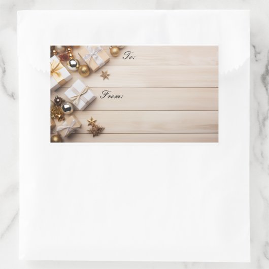 Weihnachtsgeschenkaufkleber Rechteckiger Aufkleber (Tasche)