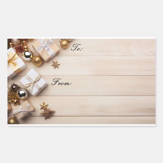 Weihnachtsgeschenkaufkleber Rechteckiger Aufkleber (Vorderseite)