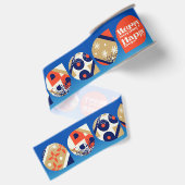 Weihnachtsgeschenkband Bold Modern Ornaments Ripsband (Rückseite)