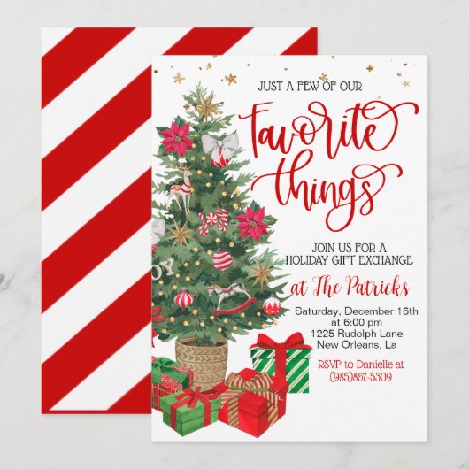 Weihnachtsgeschenkbörse Party Einladung (Vorne/Hinten)