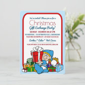 Weihnachtsgeschenkbörse Party Einladung (Stehend Vorderseite)