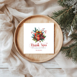 Weihnachtsgeschenkbox, Danke Retro-Typografie Serviette