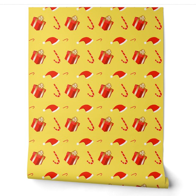Weihnachtsgeschenkbox Santa Hut Zuckerrohr Tapete (Abrollen)