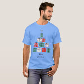 Weihnachtsgeschenkboxen in Form eines Baumes gesta T-Shirt (Vorne ganz)