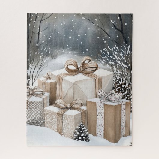 Weihnachtsgeschenkboxen Winter Schnee Puzzle (Vertikal)