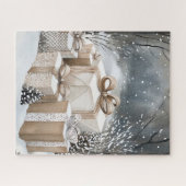 Weihnachtsgeschenkboxen Winter Schnee Puzzle (Horizontal)