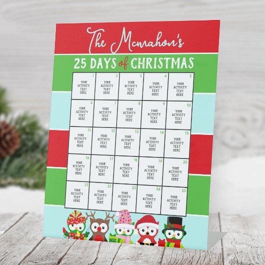 Weihnachtsgeschenke 25 Tage Weihnachtszeit Sockelschild