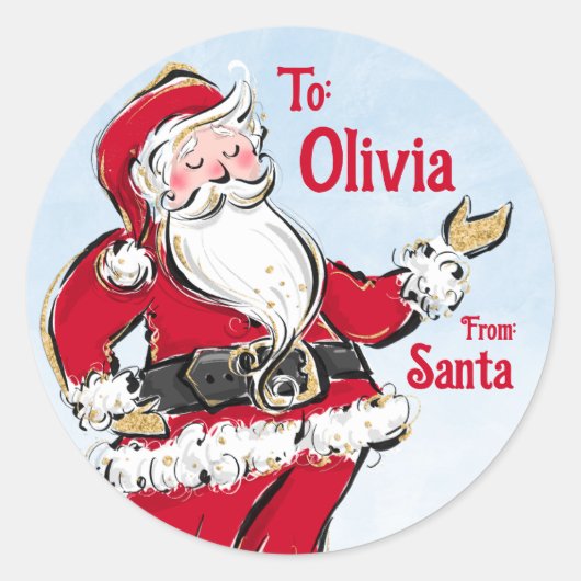 Weihnachtsgeschenke Aufkleber vom Weihnachtsmann (Vorderseite)