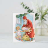 Weihnachtsgeschenke ausgeben feiertagspostkarte (Stehend Vorderseite)