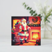 Weihnachtsgeschenke ausliefern | Brief vom Weihnac Feiertagskarte (Stehend Vorderseite)