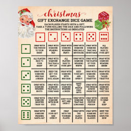 Weihnachtsgeschenke Austausch Roll-Dice-Spiel-Zeic Poster