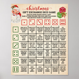 Weihnachtsgeschenke Austausch Roll-Dice-Spiel-Zeic Poster