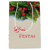 Weihnachtsgeschenke Bag-Evergreen Boas Festas Mittlere Geschenktüte (Vorderseite)