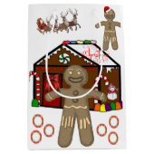Weihnachtsgeschenke Bags Gingerbrot Mann Mittlere Geschenktüte (Vorderseite)