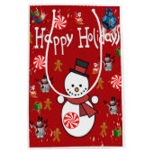 Weihnachtsgeschenke Bags Happy Holidays Mittlere Geschenktüte (Vorderseite)