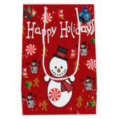 Weihnachtsgeschenke Bags Happy Holidays Mittlere Geschenktüte (Rückseite)