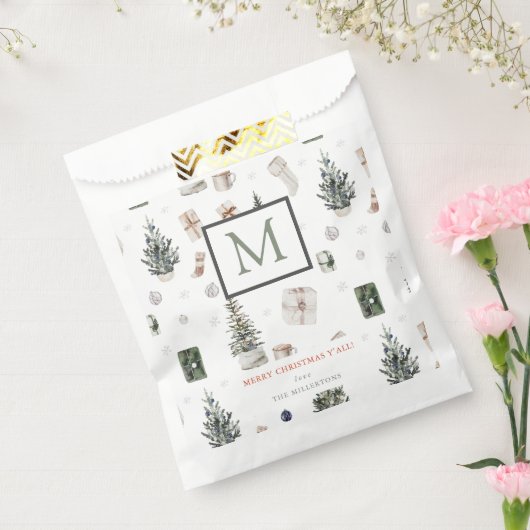 Weihnachtsgeschenke & Baummonogramm Geschenktütchen (Versiegelt)