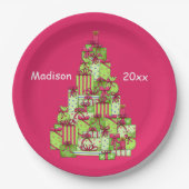 Weihnachtsgeschenke Baumname Personalisiert Pappteller (Vorderseite)