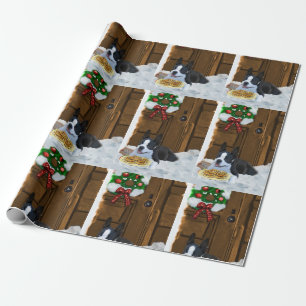 Weihnachtsgeschenke Bostons Terrier Geschenkpapier
