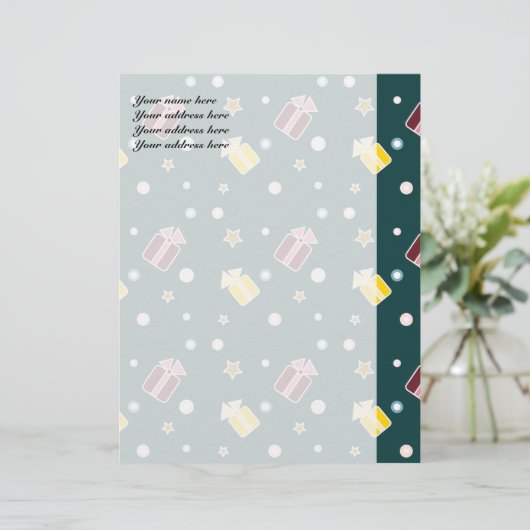 Weihnachtsgeschenke Briefbogen (Stehend Vorderseite)