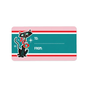 Weihnachtsgeschenke der Mitte des Jahrhunderts Sti Adressaufkleber