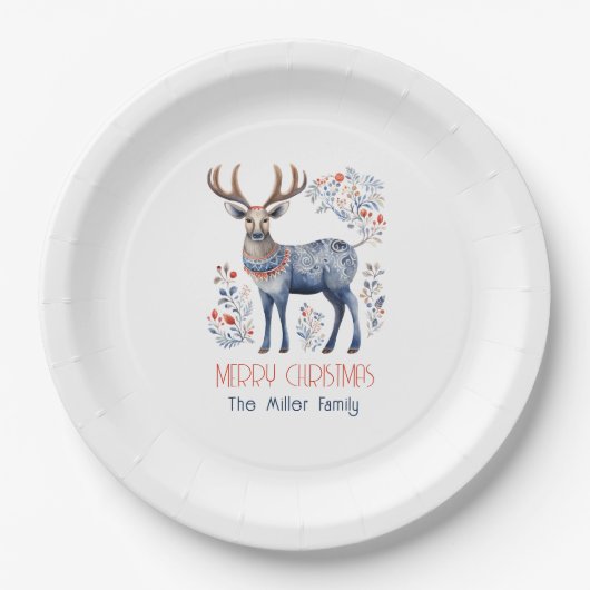 Weihnachtsgeschenke der skandinavischen Folk Renti Pappteller (Vorderseite)