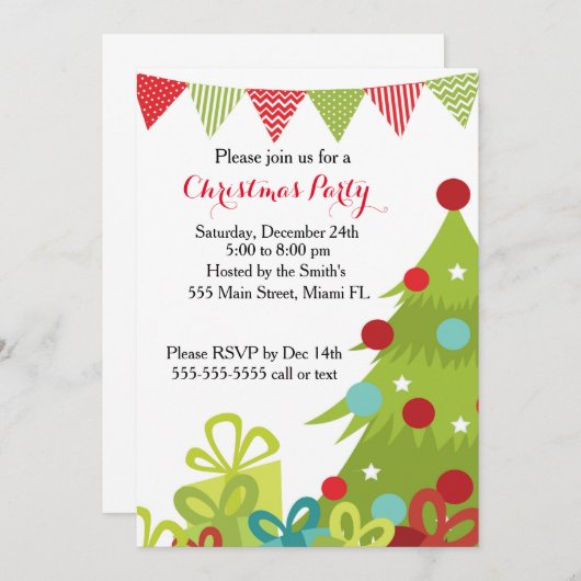 Weihnachtsgeschenke Einladung (Vorne/Hinten)