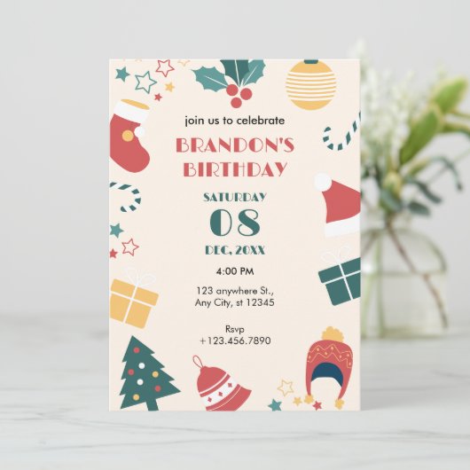 Weihnachtsgeschenke Einladung (Stehend Vorderseite)