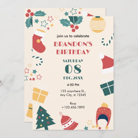 Weihnachtsgeschenke Einladung (Vorne/Hinten)