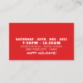 Weihnachtsgeschenke, Einladung zu Weihnachten Part (Rückseite)