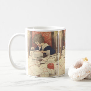 Weihnachtsgeschenke einpacken, Jessie Willcox Smit Kaffeetasse