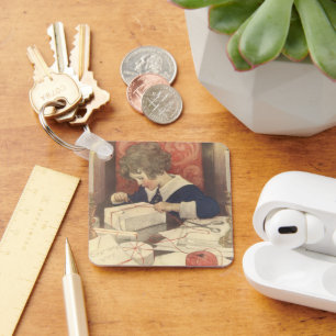 Weihnachtsgeschenke einpacken, Jessie Willcox Smit Schlüsselanhänger