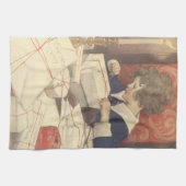 Weihnachtsgeschenke einwickeln, Jessie Willcox Smi Geschirrtuch (Horizontal)