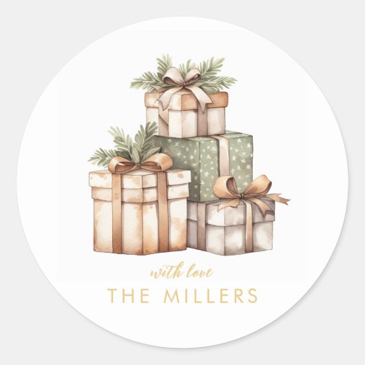 Weihnachtsgeschenke Exchange White Elephant Runder Aufkleber (Vorderseite)