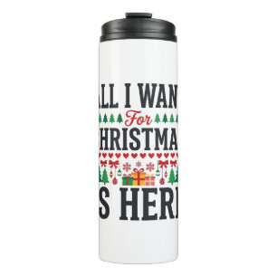 Weihnachtsgeschenke Feiertags-Typografie-Design Thermosbecher