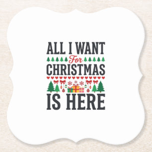 Weihnachtsgeschenke Feiertags-Typografie-Design Untersetzer