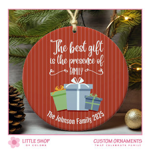 Weihnachtsgeschenke Feiertagsbotschaft Monogramm Keramik Ornament