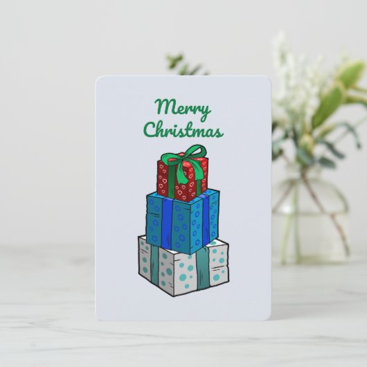 Weihnachtsgeschenke Feiertagskarte (Stehend Vorderseite)