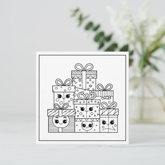 Weihnachtsgeschenke Feiertagskarte (Stehend Vorderseite)