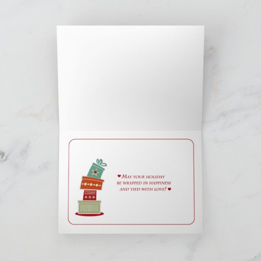 Weihnachtsgeschenke, frohe Weihnachten (Innenseite)