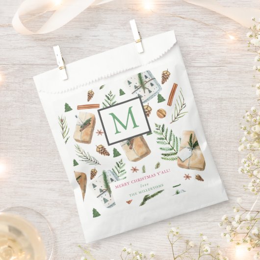 Weihnachtsgeschenke Frohe Weihnachtsmonogramm Geschenktütchen (Ausgeschnitten)