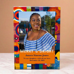 Weihnachtsgeschenke für afroamerikanische Enkelin Fotoblock