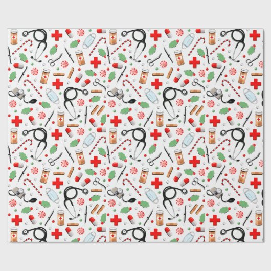 Weihnachtsgeschenke für Ärzte oder Krankenschweste Geschenkpapier (Flach)