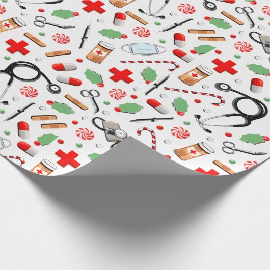Weihnachtsgeschenke für Ärzte oder Krankenschweste Geschenkpapier (Ecke)