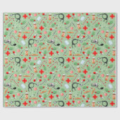 Weihnachtsgeschenke für Ärzte oder Krankenschweste Geschenkpapier (Flach)