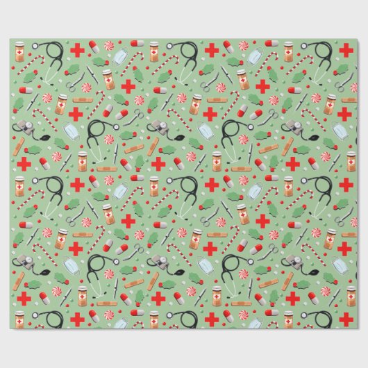 Weihnachtsgeschenke für Ärzte oder Krankenschweste Geschenkpapier (Flach)
